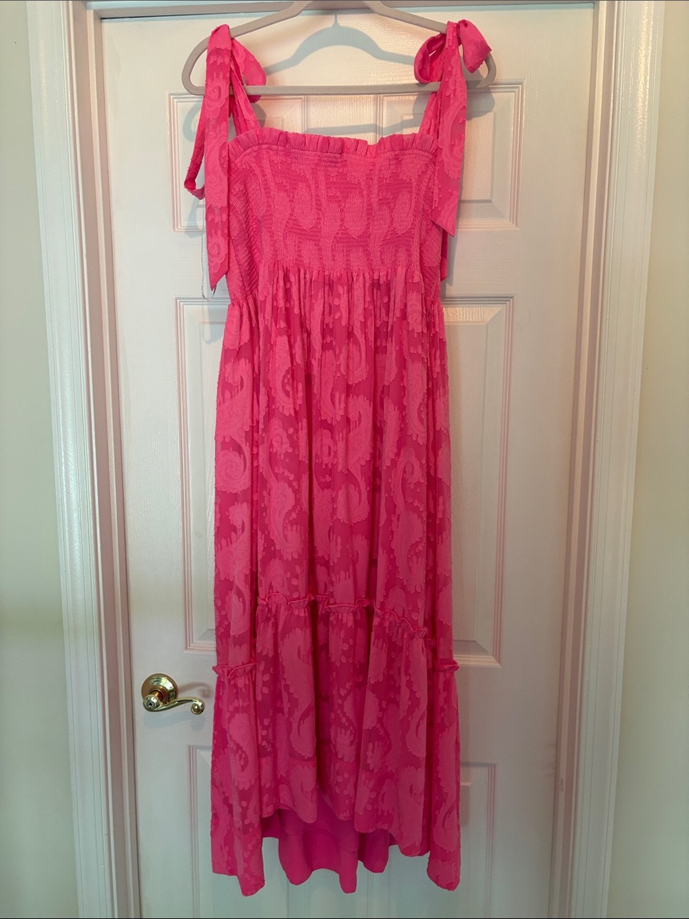 Lilly Pulitzer Hot Pink Tie-Shoulder Sundress